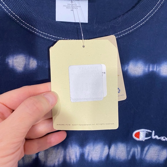 Champion LIFE Streak Dye Heritage Tee Oxford Grey Navy Men's 2XL - Picture 7 of 10